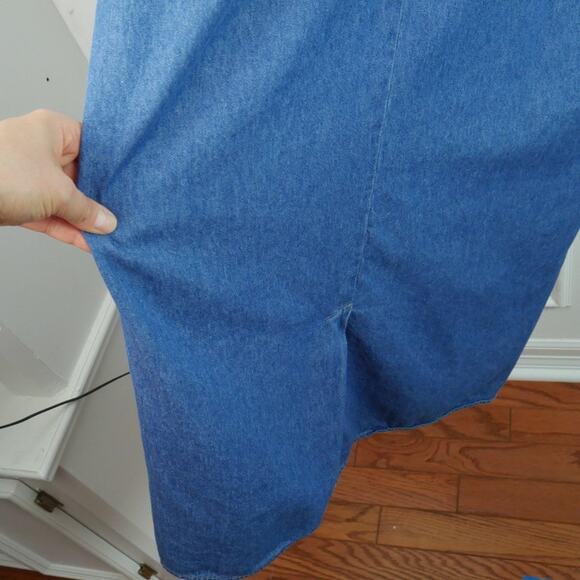 Vintage 2X Denim Midi Maxi Dress Teacher Prairie Cottagecore 90s Cotton Country - Picture 8 of 8